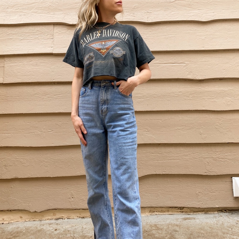 1991 Vintage Harley Davidson Cropped Top